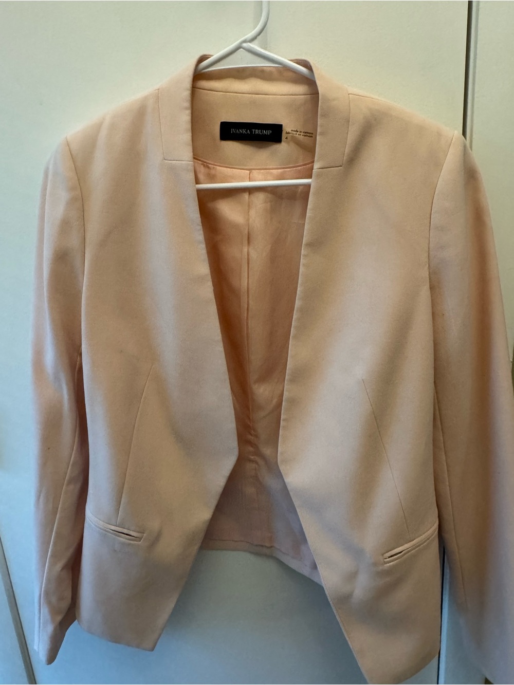 Ivanka Trump Peach Open-Front Blazer